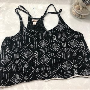 Tribal print flowy Crop Top